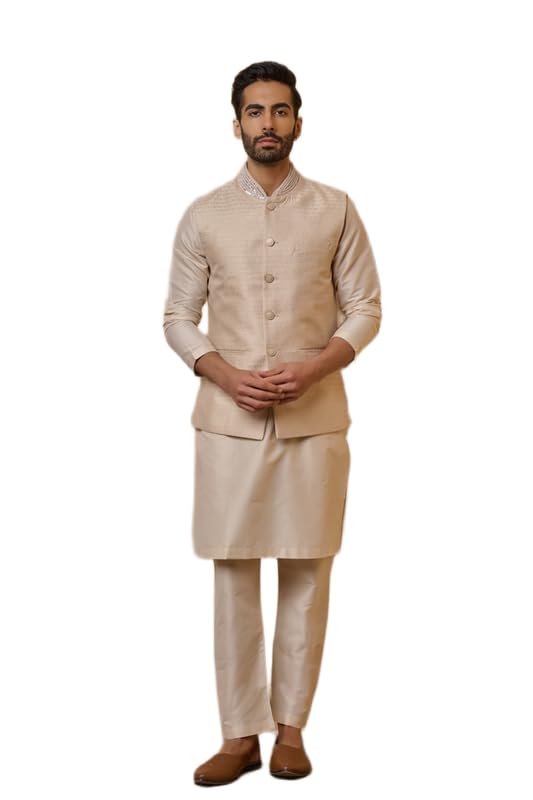 tasva Pink Brocade Kurta Bundi Set | Ethnic WEAR | Pink-picture-31