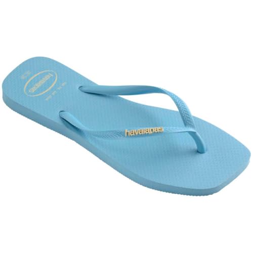 Havaianas Ladies Slim Square Logo Pop Up Square Toe Flip Flops, Lavender Blue, 37/38 EU by Havaianas - Used condition - Image 4
