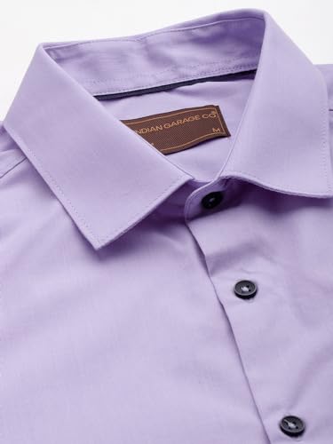 Image of THE INDIAN GARAGE CO Men's Slim Fit Formal Solid Cotton Shirt