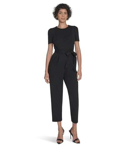 Calvin Klein womens Short Sleeve Self Tie Jump Suit