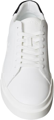 Calvin Klein Baskets Cupsole Homme Chunky Laceup en Cuir, Blanc (Bright White/Black), 45