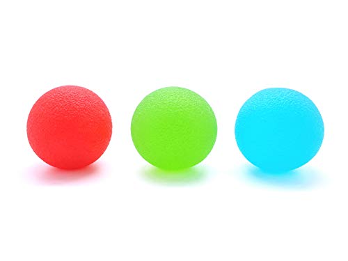 YOURI SOUL Hand Stress Balls - Hand Therapy Balls - Hand Squeeze Balls - Hand Grip Balls for Stress Relief, Arthritis Pain Relief, Strengthening Therapy, Set of 3 Resistance Squeeze Balls