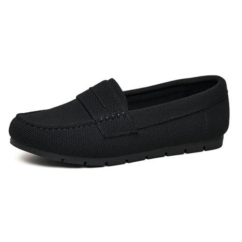 Image of Cvistpieo Loafers for Women Comfortable Dressy Casual Work Flats Lightweight & Breathable Slip On Walking Shoes Knit