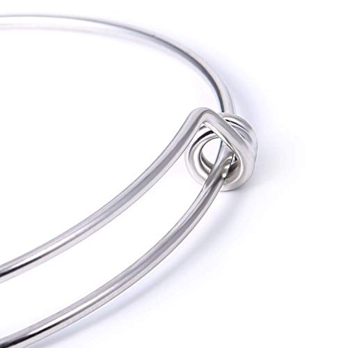 12 Pcs Expandable Wire Bangle Bracelet Adjustable Stainless Steel Bulk Bangles Expandable Bracelet For Jewelry Making 2.6 Inches #TOP2