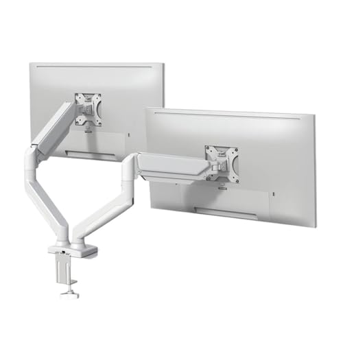 Bras pour double moniteur blanc support bureau ecran 13 à 32 pouces - 2
