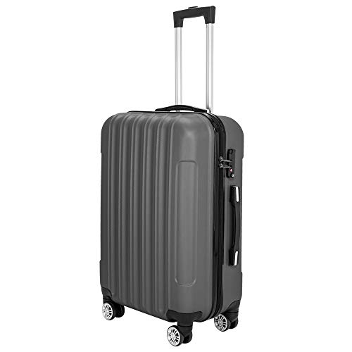 3-Piece Hardshell Luggage Set,ABS Material, 20/24/28 Inch, 360° Silent Wheels, Telescopic Handle, Travel Suitcases with Strong Bearing Capacity (Dark Gray)2