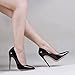 Zhabtuc Mujer Zapatos de Tacón de Charol 12 CM Sexy Stilettos con Punta Aguda Cerrada Tacón de Aguja Negro para Fiestas Imagen de Zhabtuc Mujer Zapatos de Tacón de Charol 12 CM Sexy Stilettos con Punta Aguda Cerrada Tacón de Aguja Negro para Fiestas