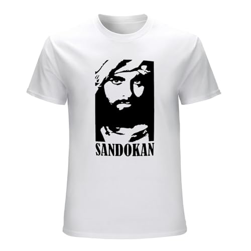 Sandokan T-Shirt Men Kabir Bedi Steev Reeves Azione Italiana Pirata South Seas Retro White XL