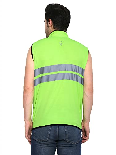 Image of Reflective Cycling Jacket Windproof Bike Jacket Coat for Running Hiking Walking Night Jacket with reflective strips for safety