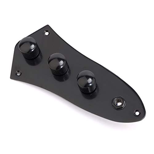 Plaque de commande pré-câblée pour basse jazz Musiclily noire pour réparer les faux contacts
