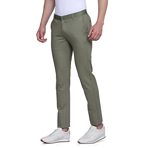 Image of blackberrys Solid Cotton Stretch Super Slim Fit Mens Trousers (S22975N1IS22FMN-P)