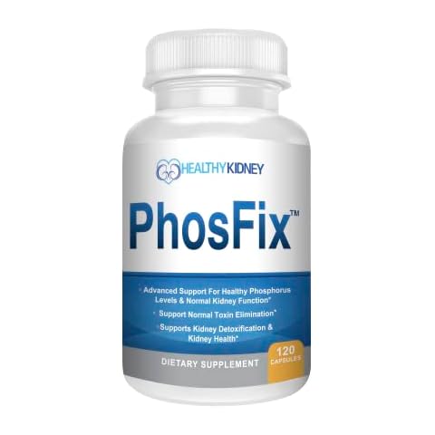 PhosFix 120 Pills Phosphorus Binder with Chitosan for Supporting Normal Phosphorus Levels and Kidney Health. Renal Supplement Optimal Health Cover
