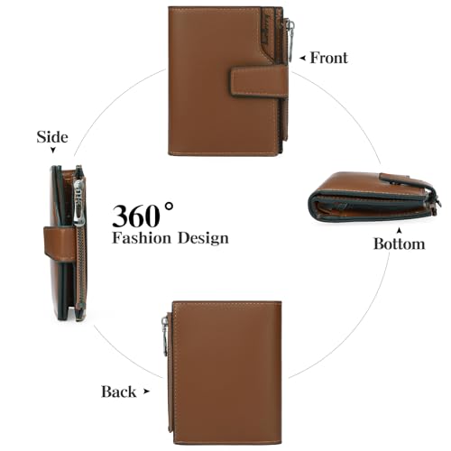 Image of Small Women Wallet Ladies Billfold Card Holder with Zipper Coin Pocket
