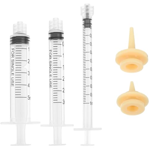 ZKSXOA 3 Piezas Medicina Jeringa para Mascotas, Jeringuilla para Mascotas, Jeringa Alimentación para Mascotas, con Pezón de Silicona, para Alimentar Gatos, Perros y Otras Mascotas Recién Nacidas