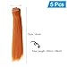 Patikil 15CM Doll Wigs, 5 Pcs High Temperature Silk Straight Wig Hair Extension Accessories for Doll Hair Making Kit DIY Handmade, Orange