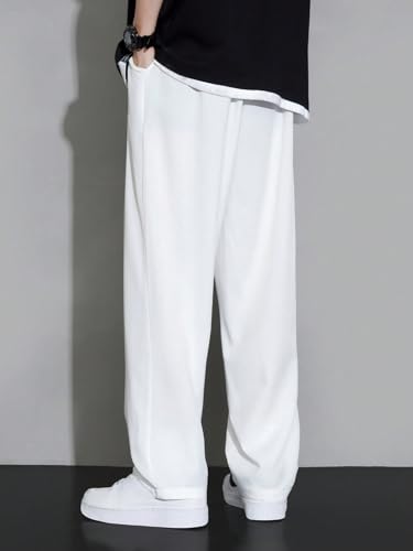 Image of dockstreet Men's /Unisex Open Bottom Drawstring Pure Cotton Stretchable Baggy Jogger Pants
