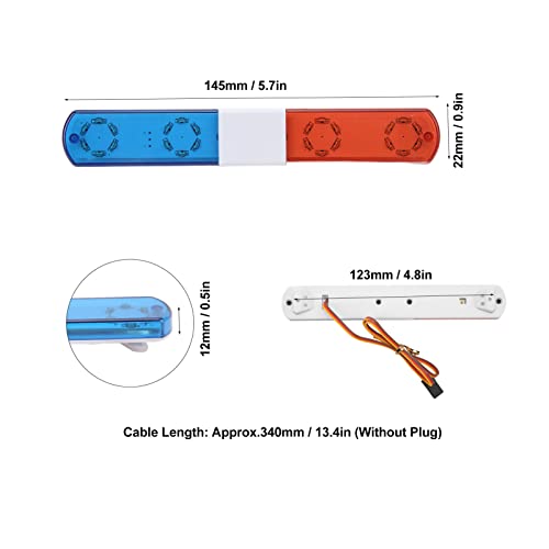 RC-Polizeilicht, Ultrahelles LED-Blitzlicht, Blau, Rot, Gelb, Rot, Blau für 1:8 1:10 RC-Car (rot blau)