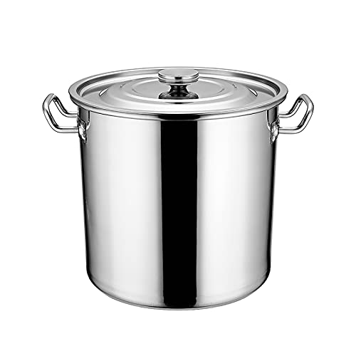 Olla Pesada de Acero Inoxidable con Tapa, de Gran Capacidad, para cocinar Cerveza casera, 30 x 30 cm (20 L) (Plateada)