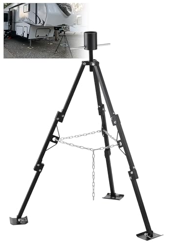 Foldable Fifth Wheel Tripod Stabilizer King Pin Stabilizer for 5th Wheel with Adjustable Height 35-55 Heavy Duty RV Tripod Jack with 5000lbs Load Capacity