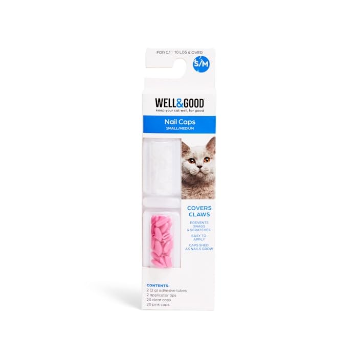 Image of Well & Good by Petco Pink & Clear Cat Nail Caps Small