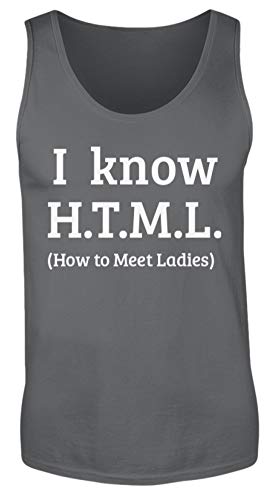 Camiseta de Tirantes para Hombre PHP HTML MYSQL Gris Negro Ropa Casual de Informática