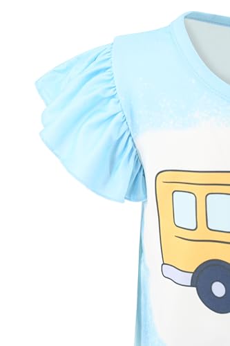 Image of Unique Baby 2 Piece Girls Double Bell Bottom Leggings Outfit with Short Sleeved Shirt Kid and Toddler Clothes Set