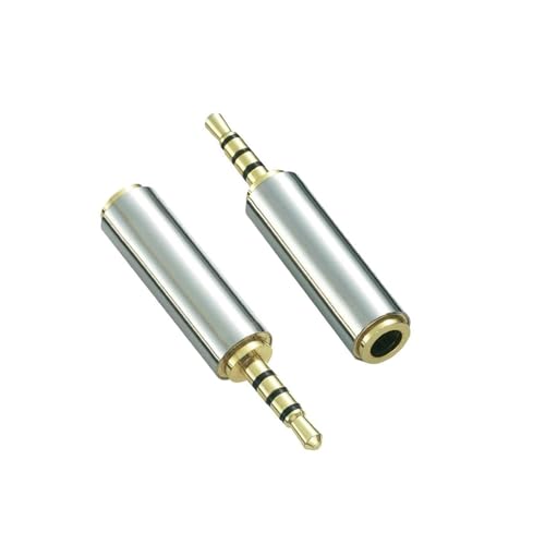 Aigital 2.5 mm mâle vers Jack 3.5 mm Femelle Adaptateur Audio Plaqué Or Adaptateur auxiliaire stéréo TRRS pour Smartphones, tablettes, Haut-parleurs, Micro...