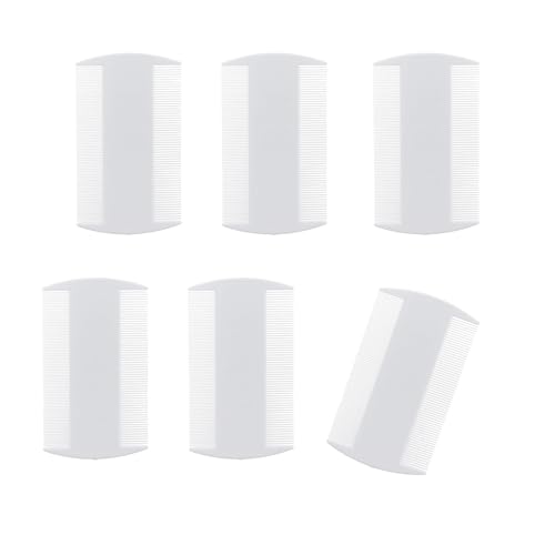 Peines para Eliminar los Piojos,6 Piezas Duradera de Doble Nit Peines para Piojos Peine para Piojos de Dientes Finos Plástico Dientes de Peines de Doble Cara para Niños,Mascotas y Adultos(Blanco)