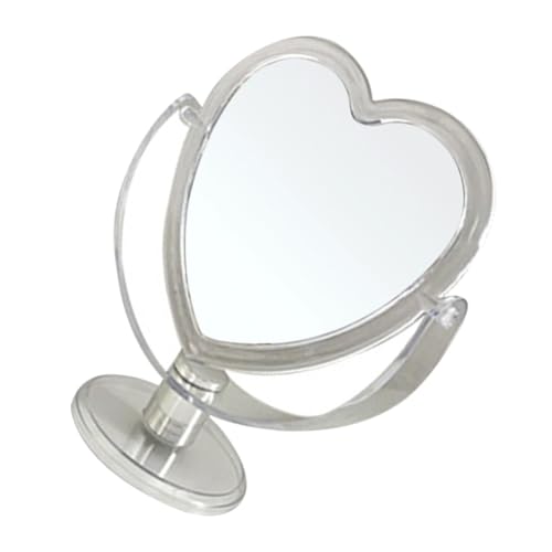 Espejo de maquillaje acrílico en forma de corazón