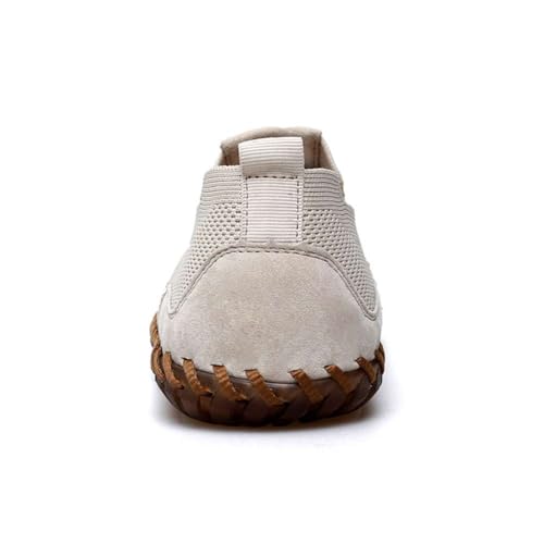 Image of Men's Genuine Leather Loafer Shoes Slip On Soft Walking Shoes Perforated Driving Shoes