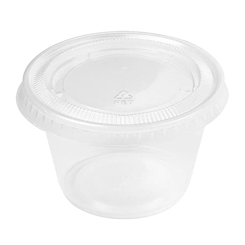 24 unidades - 50 Tarrinas Pequeñas + 50 Tapas 120 Ml Ø7,4X4,6 Cm Transparente Pp