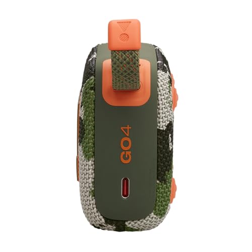 JBL GO 4, Enceinte Bluetooth ultra-portable, son JBL Pro, basses percutantes, 7 heures d'autonomie, fonction Playtime Boost, résistante à l'eau et à la poussière IP67, motif camouflage