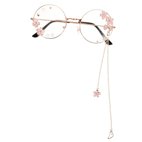 FOMIYES Kawaii Eyeglasses with Chain Cosplay Accessories for Women Teen Lightweight Retro Style with Wing Pendant for Parties and Events