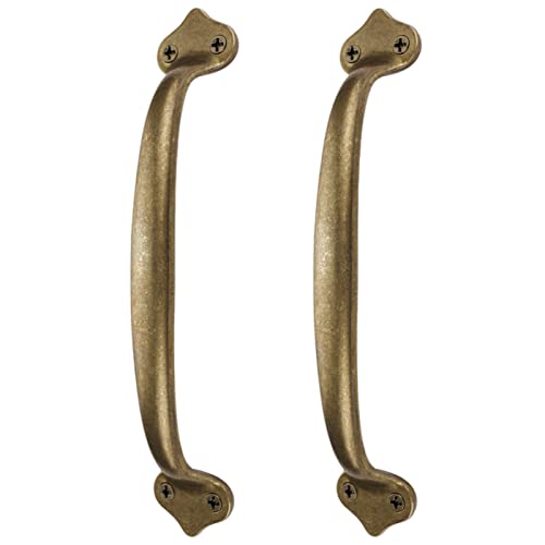 Runningfish Vintage Solid Brass Pulls, Antique Copper|Rustic Barn Door Grab