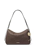 Michael Kors Nolita Medium Top Zip Convertible Shoulder, Gold-Tone Hardware/MK Signature Coated Twill/Brown/Black