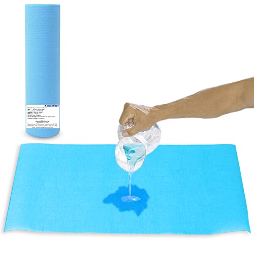 Image of KosmoCare Hygiene Protective Sheet (30 x 50cms) - 40 sheets per roll | Perforated disposable sheets for Elder People | Baby Feeding Sheet | Matress Protector | Oil Absorbing Sheets Color: Blue