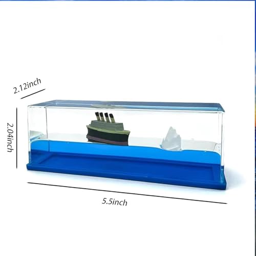 Image of Resin Car Interior Accessories Dashboard Decoration,Moving Titanic Liquid Wave Cruise Ship,Nautical Car Dashboard|Living Room|Office|Satisfying|Mind Calming|Smooth Movement|Pack of 1