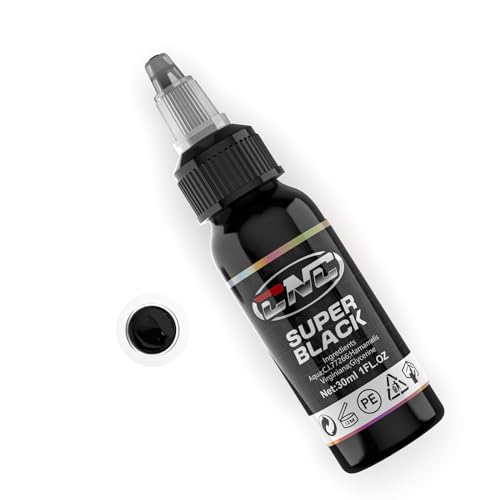 CNC Tattoo Farbe Concentrated Black Professionelle Liner Outlining Dauerhafte Schwarz Tattoos Tinte Set Körperfarben Microblading Pigment Für TäTowierer - (1oz) 30ML TI6003-30-030
