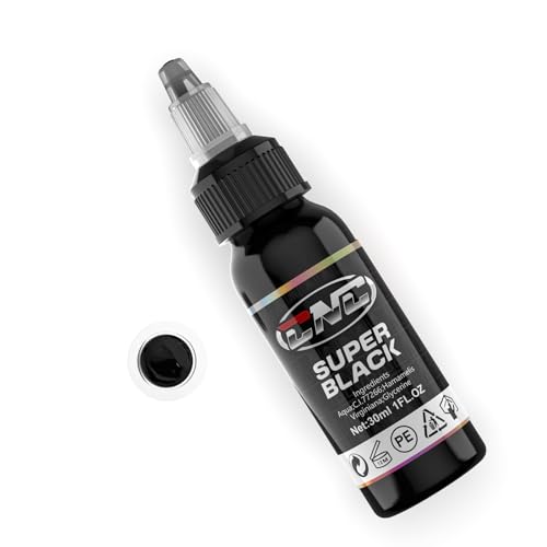 CNC Tattoo INK - Super BLACK 1oz (30ml) - Tinta para Tatuaje profesional Negro TI6003-30-030