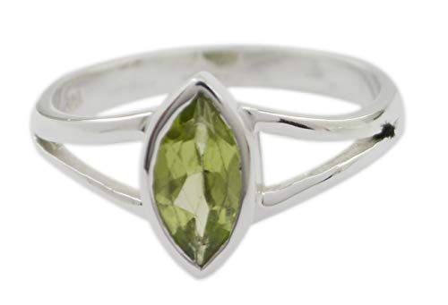 Bague péridot véritable et argent sterling 925 grand bijou femme