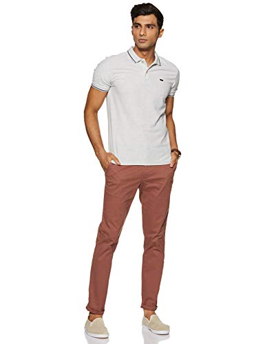 Image of Marks & Spencer Mens Solid Mid Rise Slim Fit Chinos