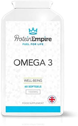 Protein Empire Omega 3 Fish Oil | 2000mg per Serving, 1 Month Supply for Joint Health & Wellbeing – 60 Capsules