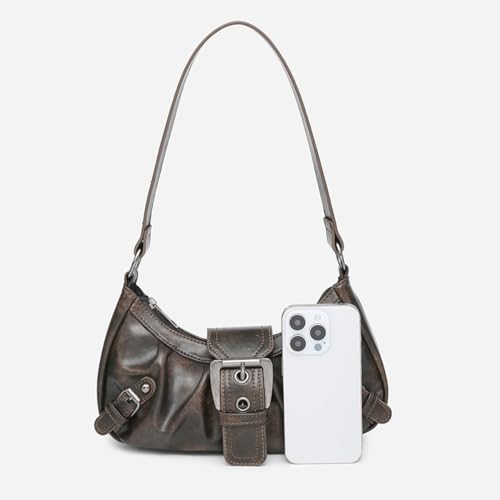 Image of Women's Y2K Purse Shoulder Bag Top Handle Handbag Small Punk Hobo Clutch Purses Bags Trendy Trendy Leather Buckle Punk Purses