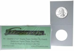 Guardhouse 2x2 Staple Paper Coin Holder for Quarter, 50 pack