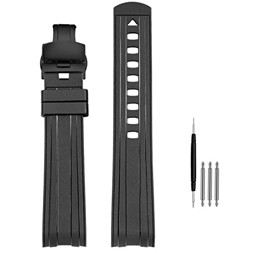 Bracelet silicone étanche 20mm pour Omega Seamaster 007 à boucle ardillon