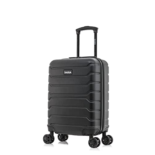 Image of InUSA TREND Luggage with Spinner Wheels | Durable Lightweight Hardshell Suitcase, Travel bag with Handle and Trolley, 20-Inch Carry On Small Luggage | Black