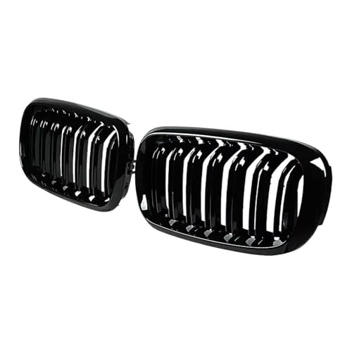 Calandre voiture pour BMW X5 X6 double grille lattes noir brillant
