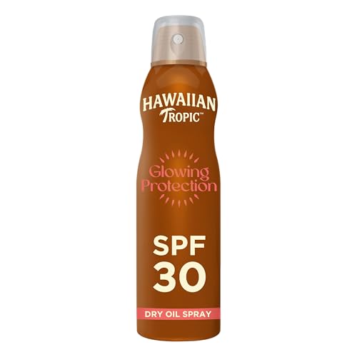 Hawaiian Tropic | Glowing Spray Écran Solaire Protection SPF 30 UVA + UVB, 180 ml, Parfum Tropical, aux Essences d'Hawaii/Ingrédients Botaniques, Résistant à l'eau,...