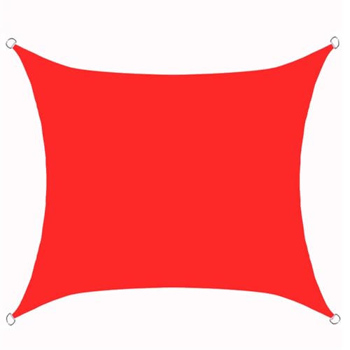 ENEN Sonnensegel Wasserdicht Rechteckig mit Ösen 2/3/4m, Einfarbig Sonnensegel Balkon Sonnenschutz UV Schutz Windschutz Schattennetz Camping Reißfest Wetterfest für Terrasse (1.8x2m,Rot)