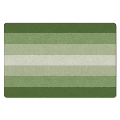 Gradient Sage Green Kitchen Bath Door Mat Cushioned Runner Rug,Washable Welcome Floor Sink Antifatigue Mat,Waterproof & Non-Slip Comfort Standing Doormat,Modern Abstract Minimalist Geometric 18